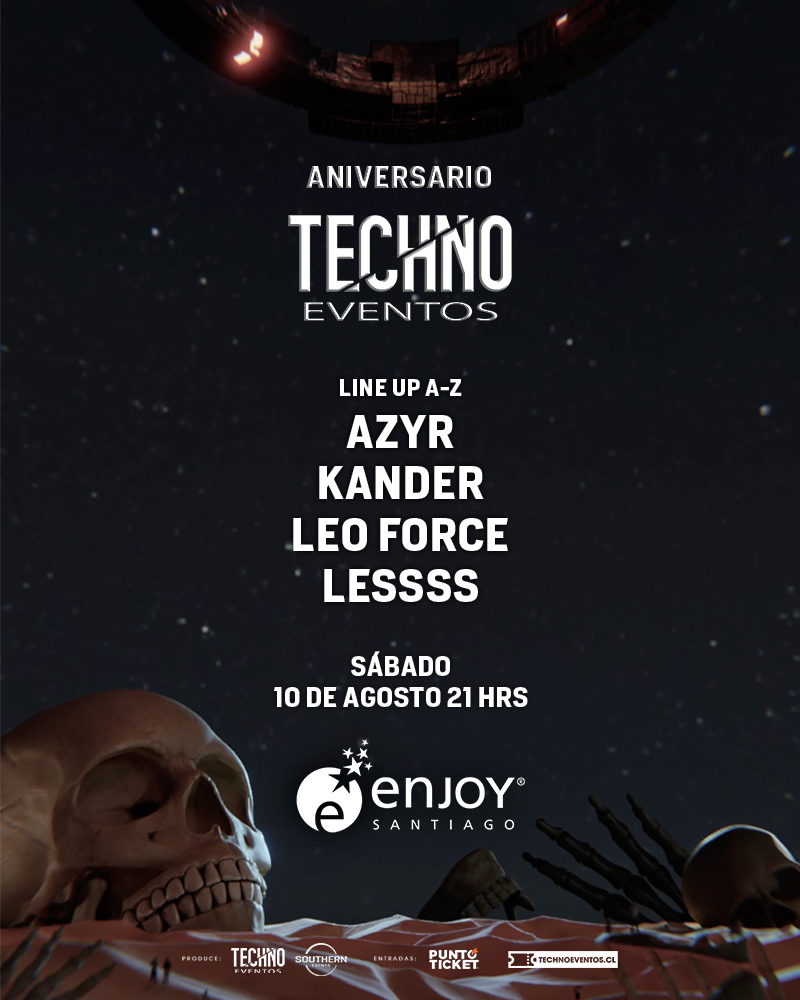 Aniversario Techno Eventos en Enjoy Stgo | Sab 10 Agosto